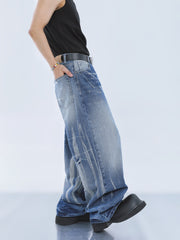 【23s September.】Niche Tie-dye Loose Wide-leg Jeans -M ArtsKoreanMan