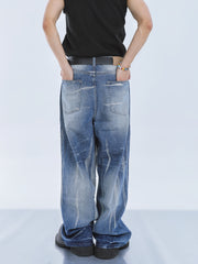 【23s September.】Niche Tie-dye Loose Wide-leg Jeans ArtsKoreanMan