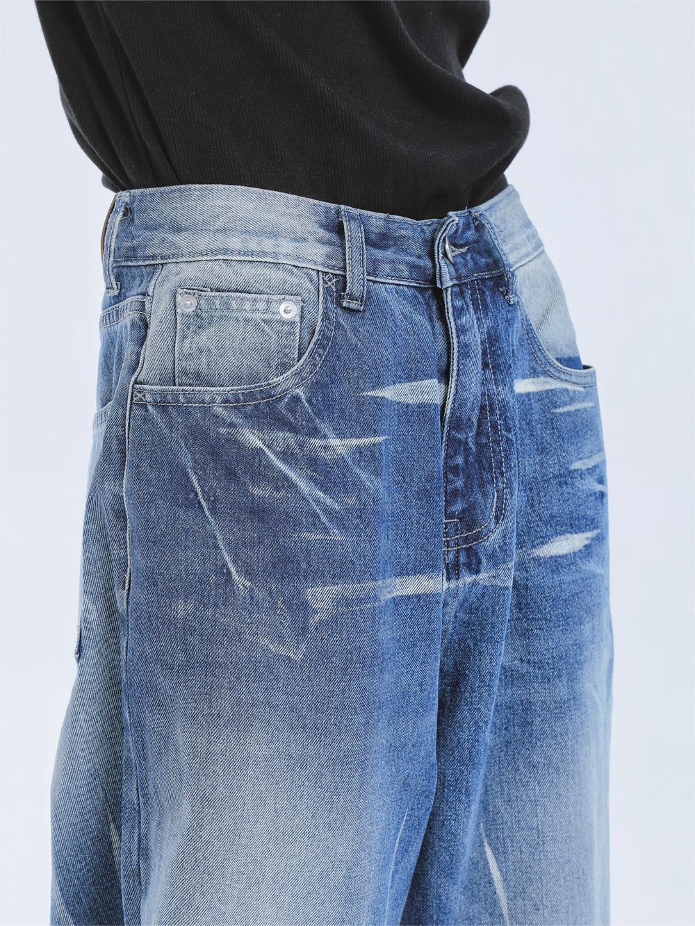 【23s September.】Niche Tie-dye Loose Wide-leg Jeans -M ArtsKoreanMan