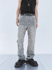 【23s September.】Fringed Raw Edge Loose Straight Jeans ArtsKoreanMan