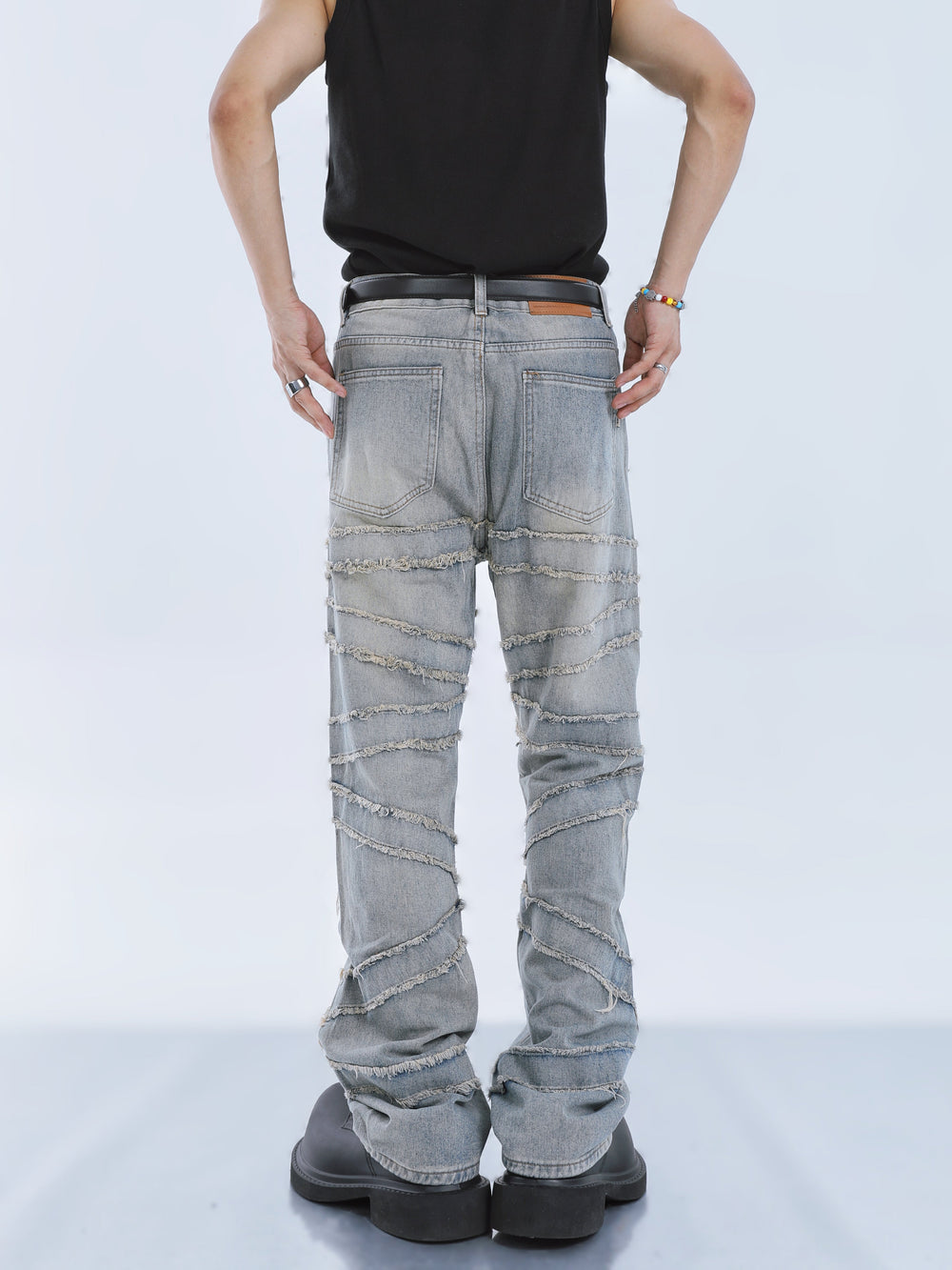 【23s September.】Fringed Raw Edge Loose Straight Jeans -M ArtsKoreanMan
