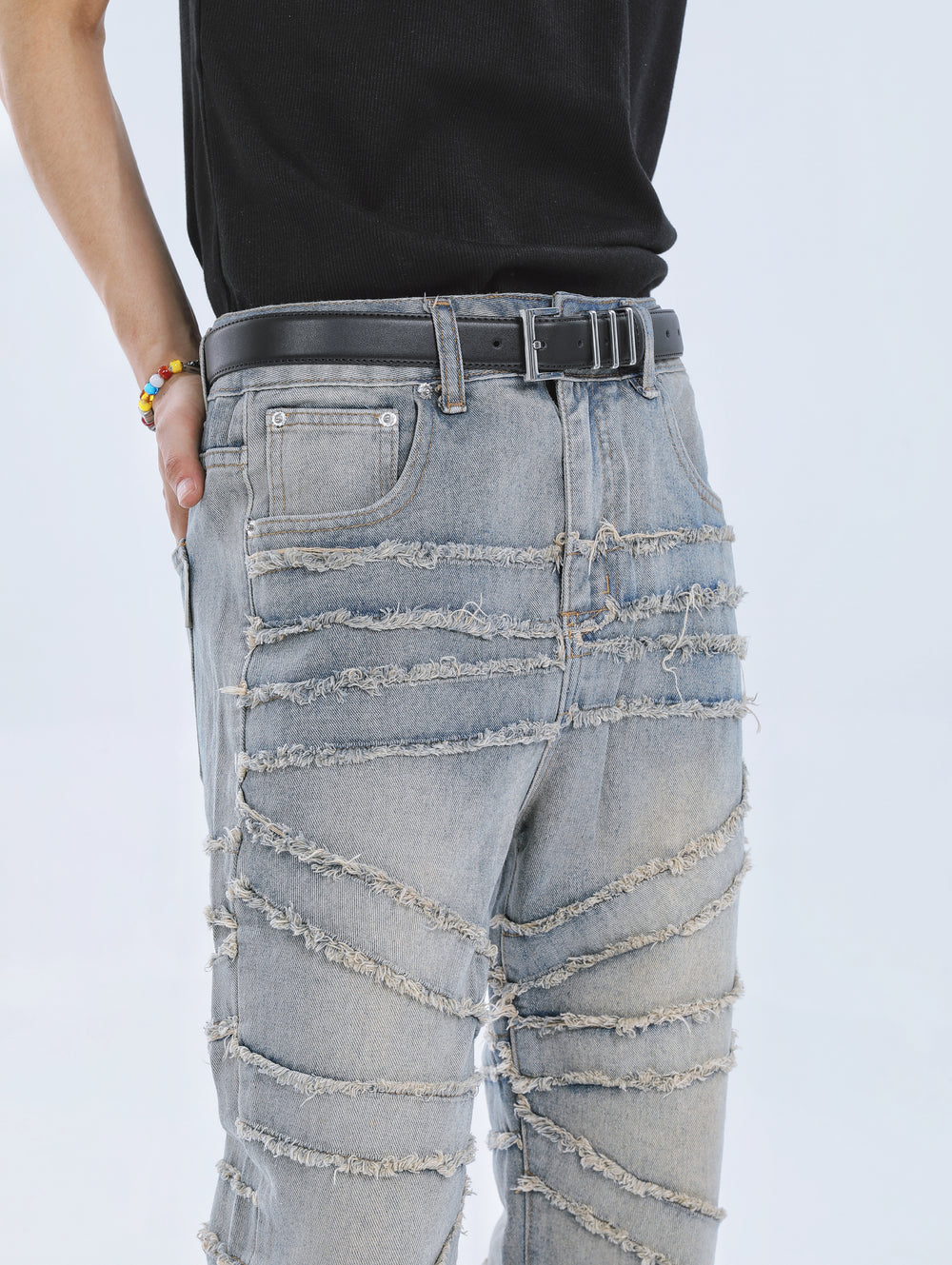 【23s September.】Fringed Raw Edge Loose Straight Jeans ArtsKoreanMan