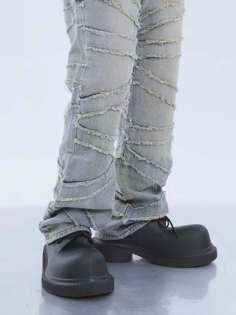 【23s September.】Fringed Raw Edge Loose Straight Jeans -M ArtsKoreanMan