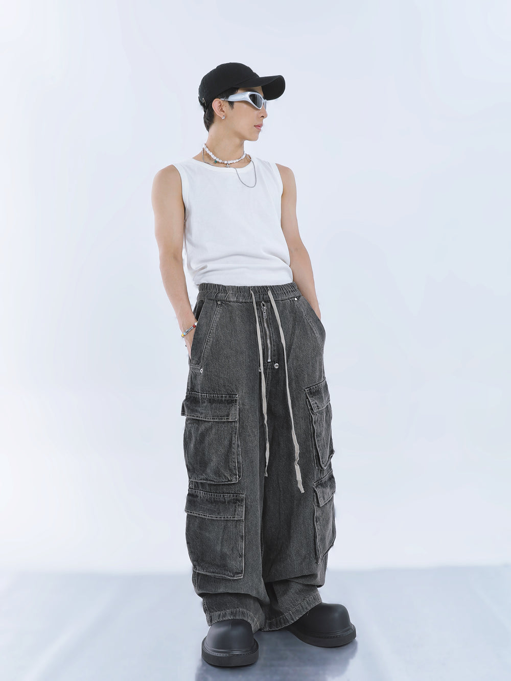 【23s September.】Large Pockets Cut Into Wide-leg Jeans ArtsKoreanMan