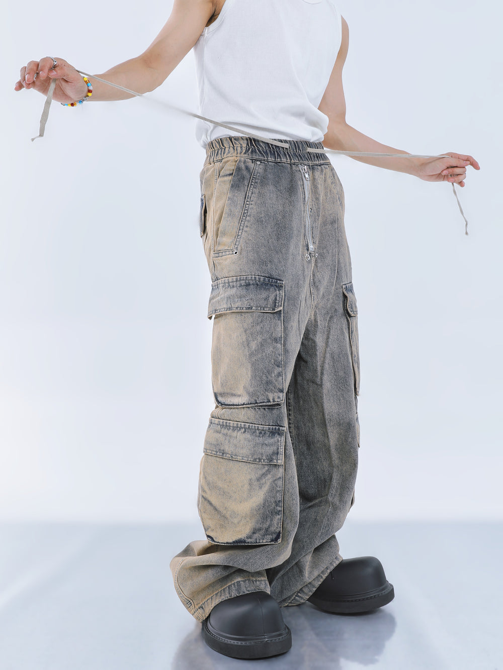 【23s September.】Large Pockets Cut Into Wide-leg Jeans ArtsKoreanMan
