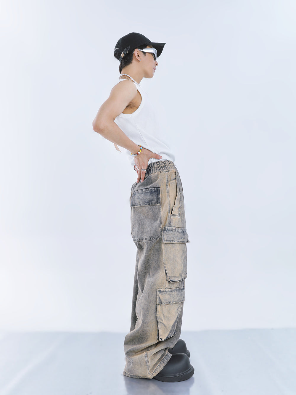 【23s September.】Large Pockets Cut Into Wide-leg Jeans ArtsKoreanMan