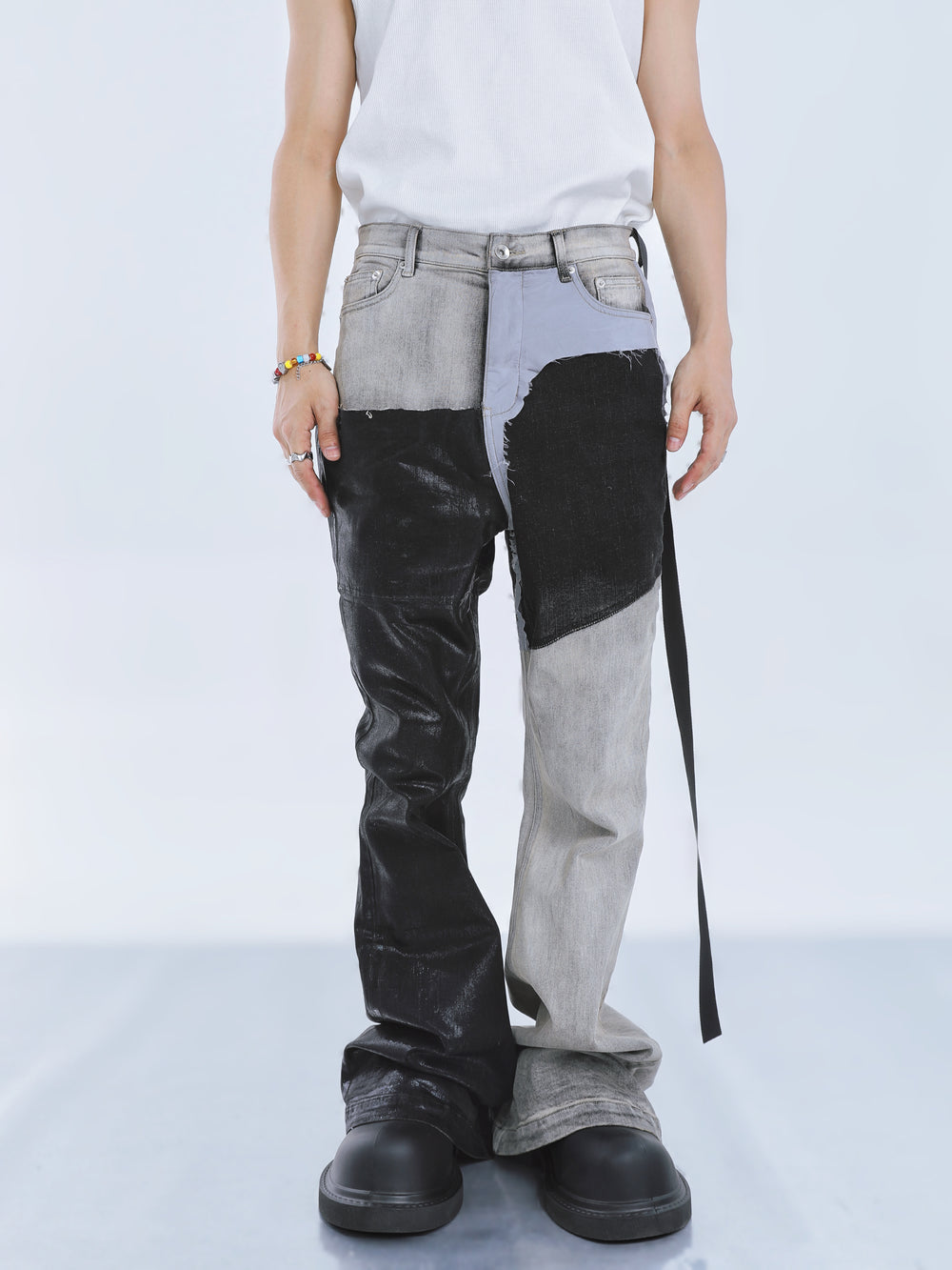【23s September.】Paneled Coated Bootcut Stacked Jeans ArtsKoreanMan