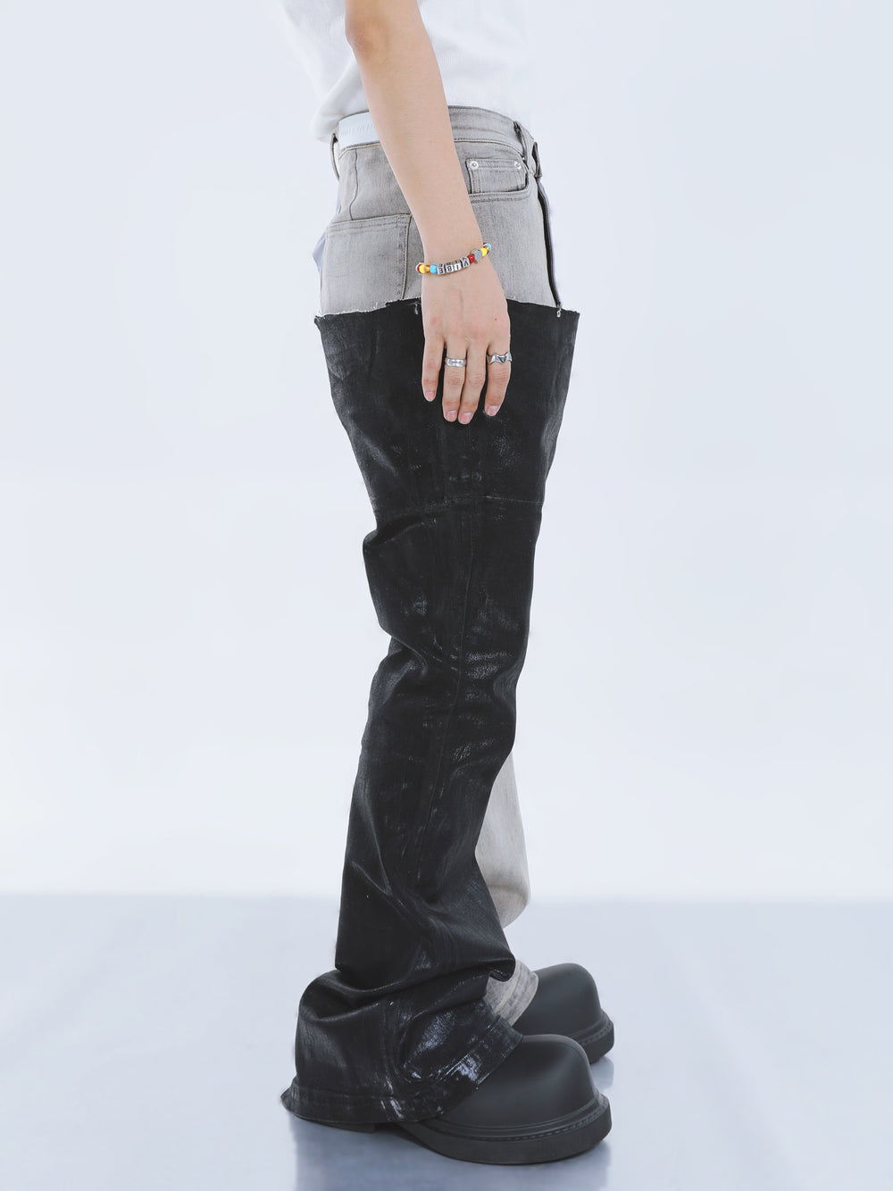 【23s September.】Paneled Coated Bootcut Stacked Jeans ArtsKoreanMan