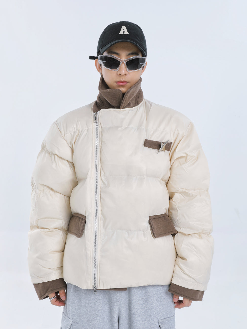 【23s September.】Diagonal Zipper Irregular Cotton Coat ArtsKoreanMan