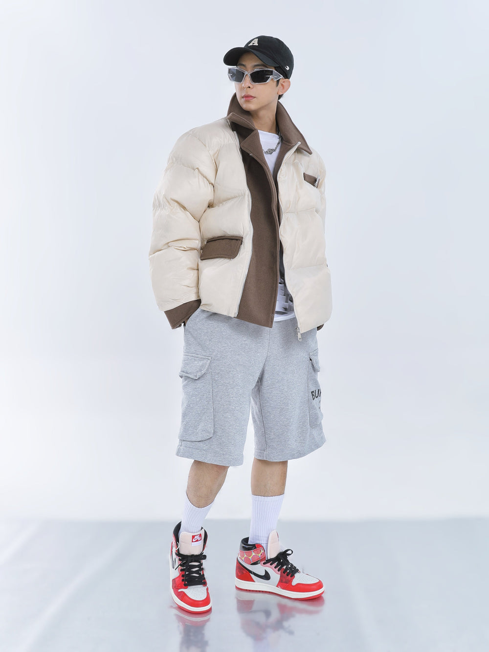 【23s September.】Diagonal Zipper Irregular Cotton Coat -L ArtsKoreanMan