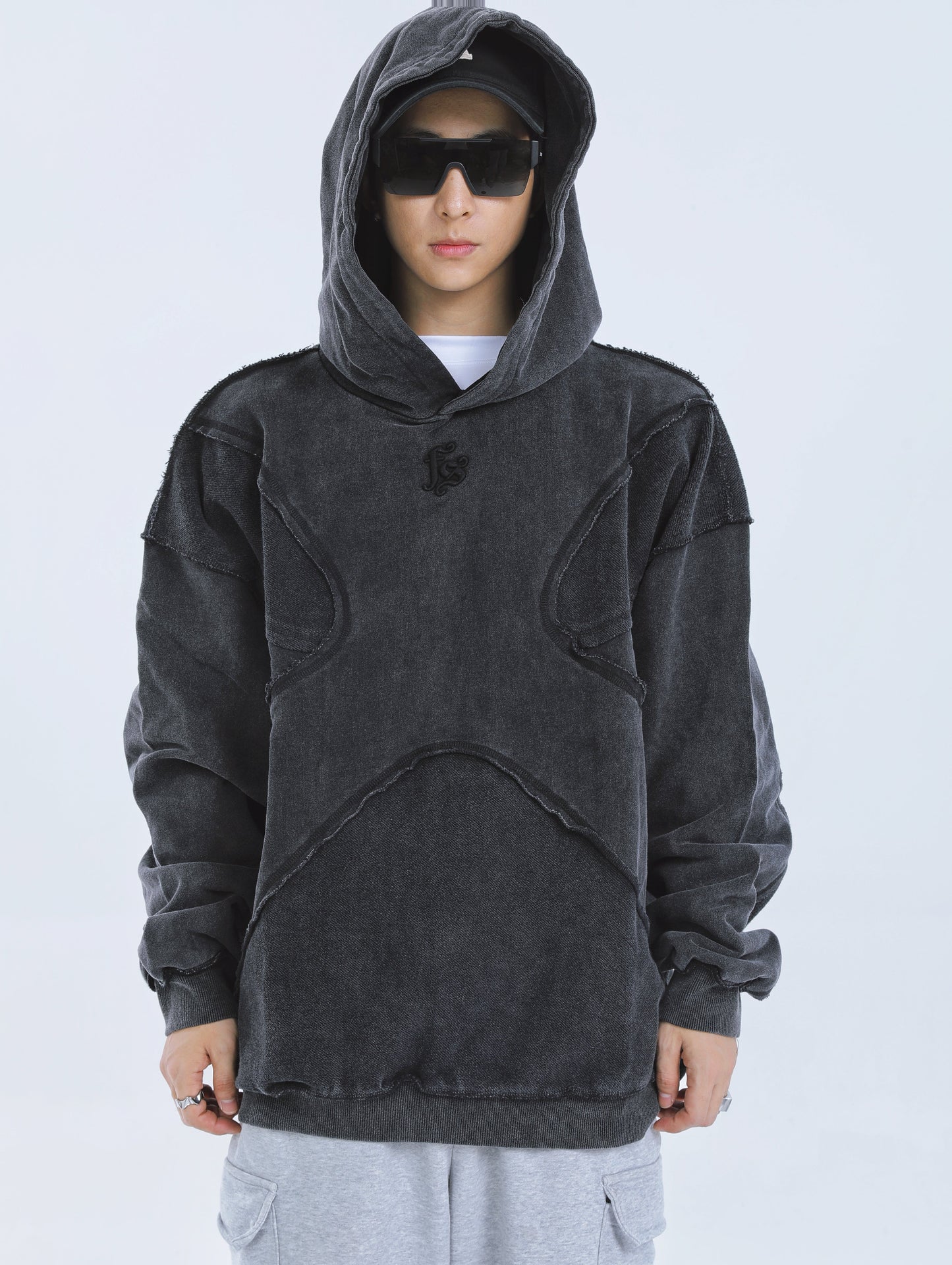 【23s September.】Solid Color High Street Hooded Sweater -L