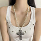 Punk Silver Large Cross Heavy Industry Necklace