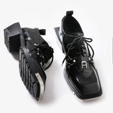 【New】Leather Shoes with Belt ArtsKoreanMan