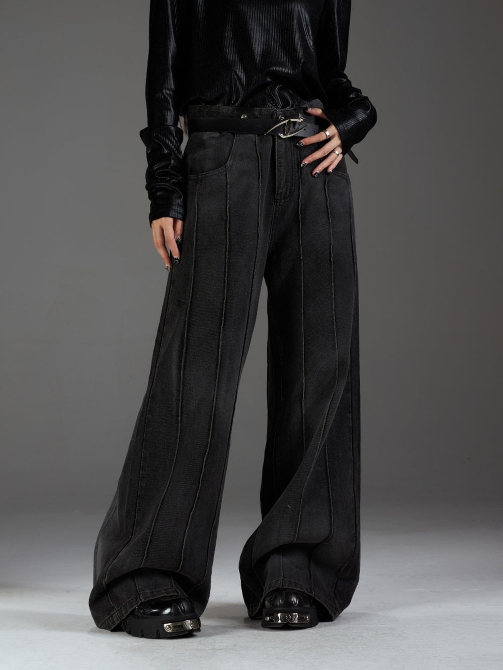 【24s Nov】Detachable Stitching Layered Distressed Washed Jeans ArtsKoreanMan