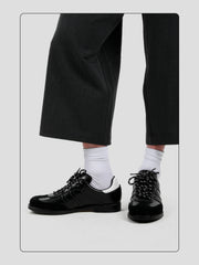 Simple Black And White Leather Dexter Shoes