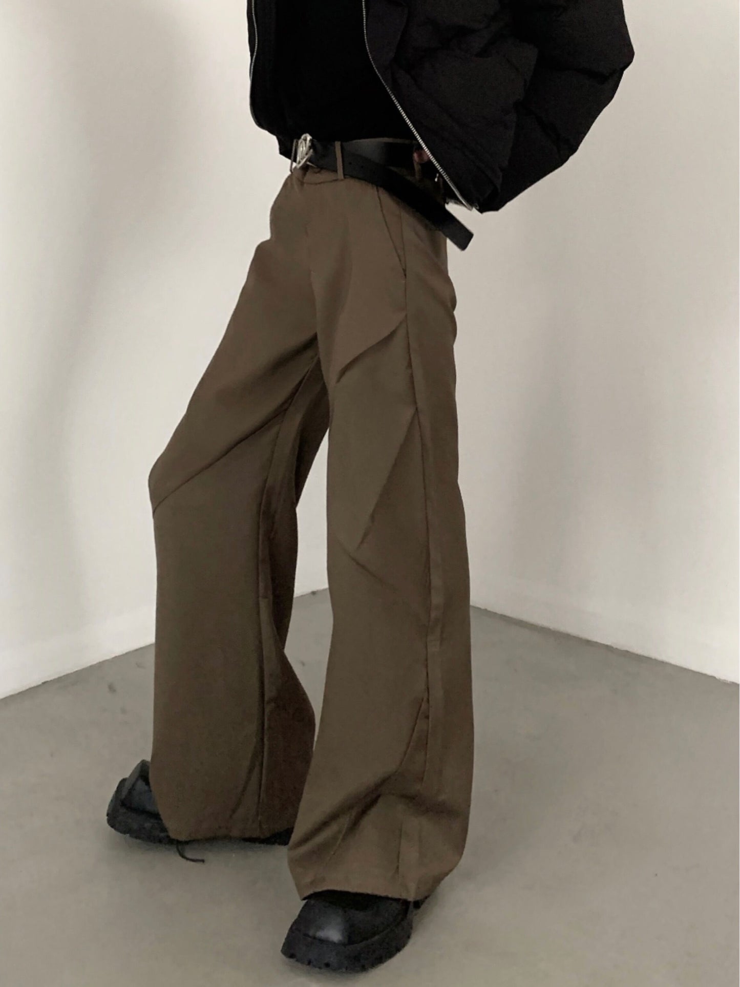 【23s November.】Deconstructed Split Pleated Baggy Trousers