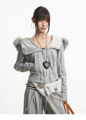 Versatile Irregular Chain Furry Belt