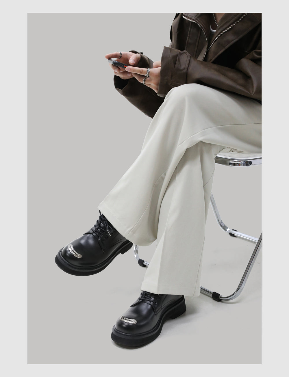 Thick-soled Metallic Derby Shoes ArtsKoreanMan