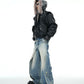 【25s Feb.】Washed Blue Jeans, Folded and Damaged Casual Pants