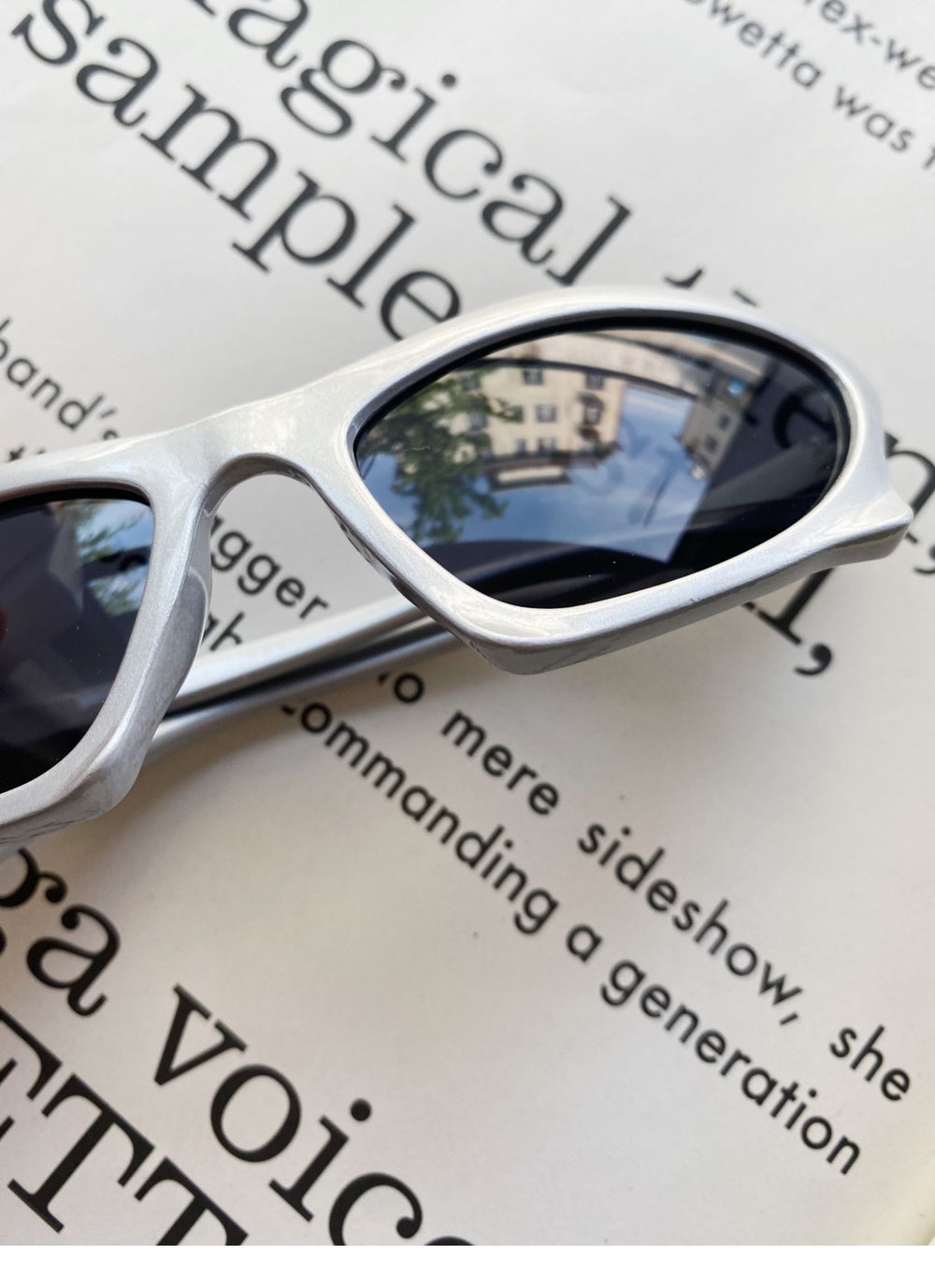 Y2K Shaped Large Frame Retro Geometric Sunglasses ArtsKoreanMan