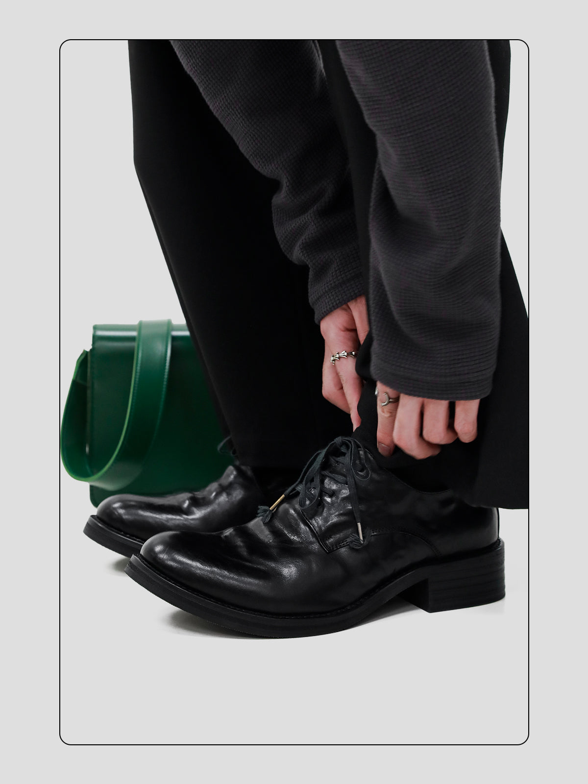 Wrinkled Top-grain Cowhide Pointed-toe Leather Shoes