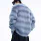 【24s Nov.】Faux Mink Striped Gradient Ribbon Design Sweater