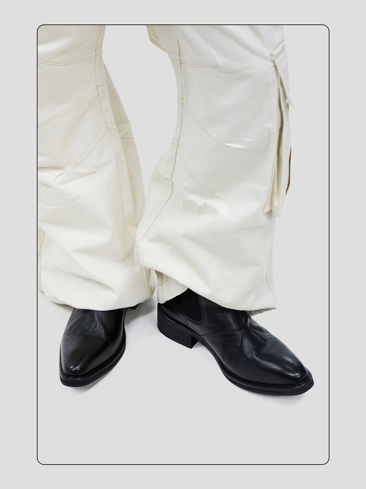 Pointed-toe Leather Platform Chelsea Boots