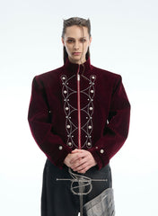 【25s Nov.】Glittery Metal Buttons Stand Collar Jacket