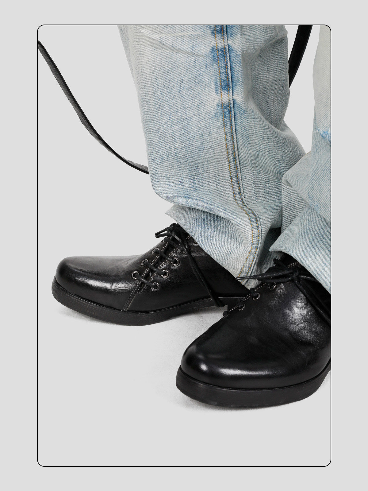 Deconstructed Lace-Up Derby Shoes