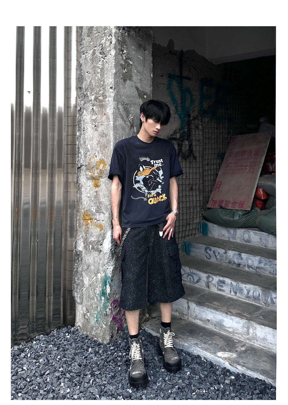 Denim canvas thick-soled Martin boots ArtsKoreanMan