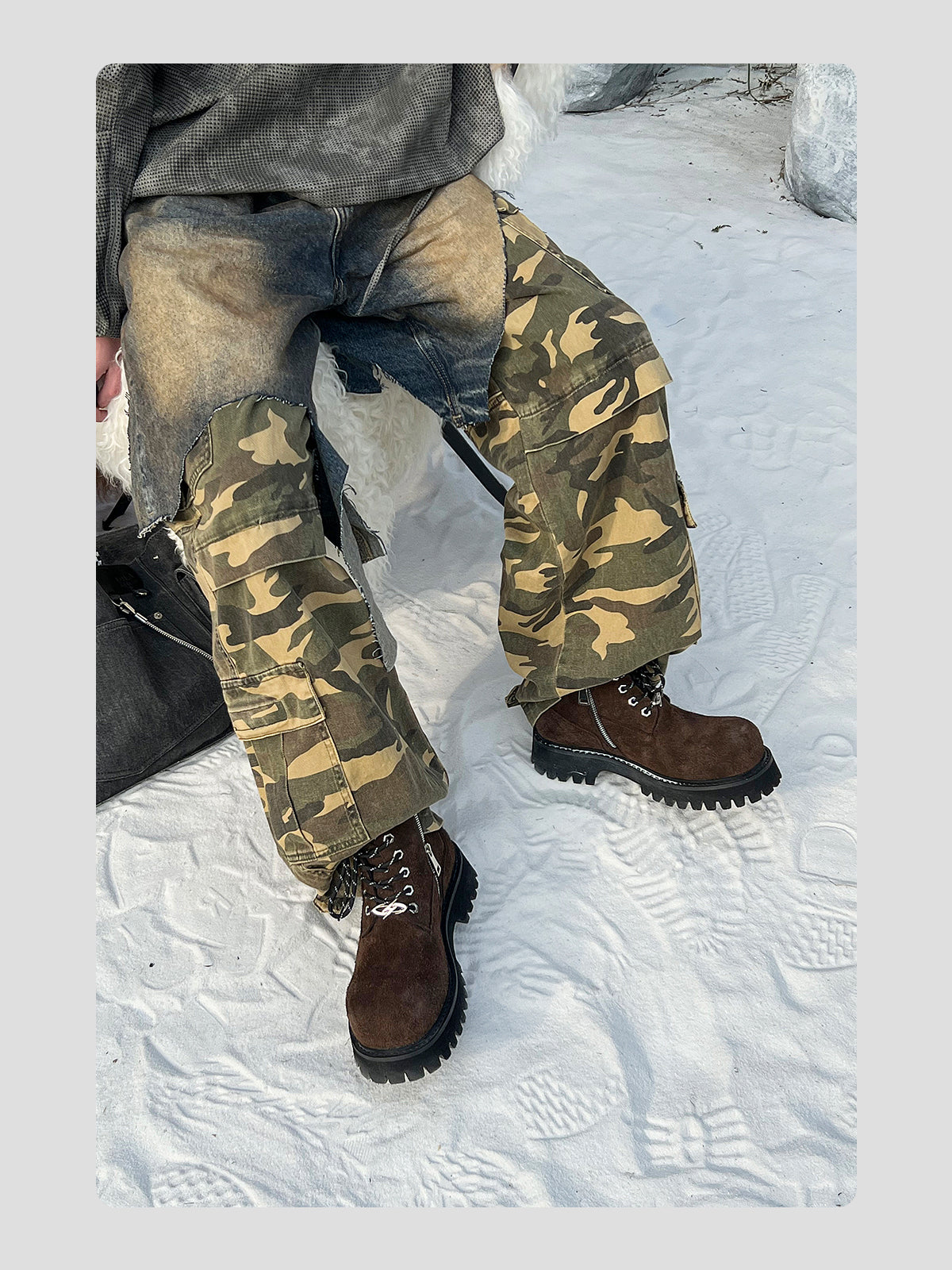 Brown Plush Cowhide Martin Boots