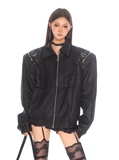 【24s Sep.】Belt-decorated Oversized Jacket