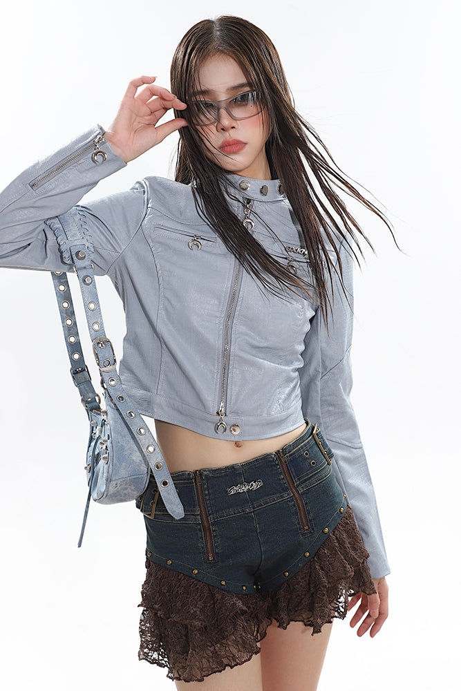 【23s December.】Slim Fit Crocodile Leather Metallic Logo Jacket ArtsKoreanMan