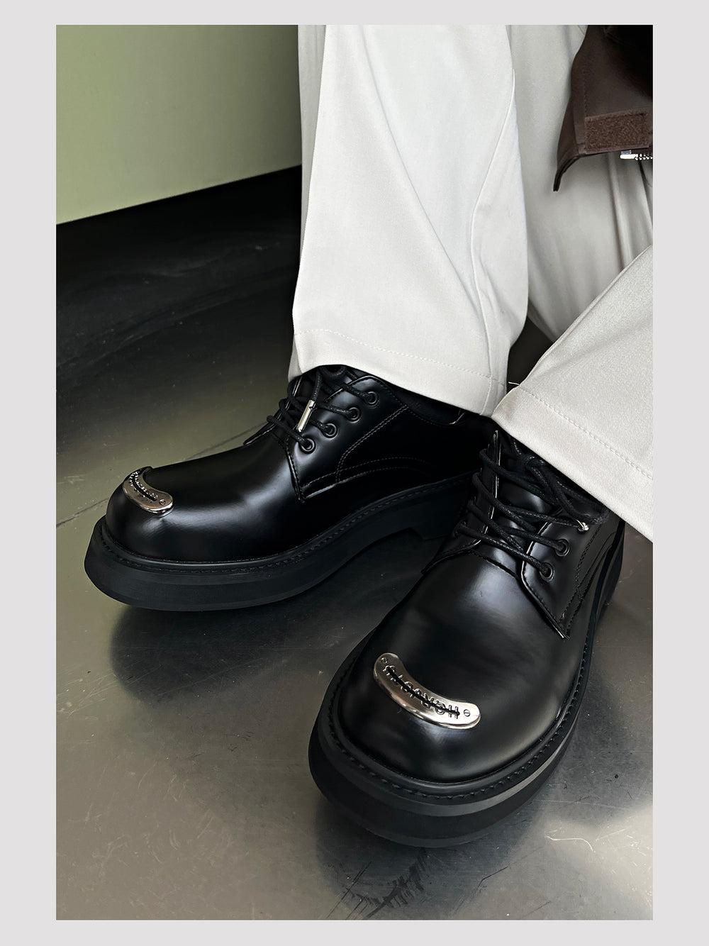 Thick-soled Metallic Derby Shoes ArtsKoreanMan
