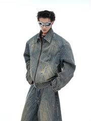 【24s Oct.】Washed Shoulder Pads Waste Earth Heavy Denim Suit ArtsKoreanMan