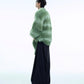 【24s Nov.】Faux Mink Striped Gradient Ribbon Design Sweater