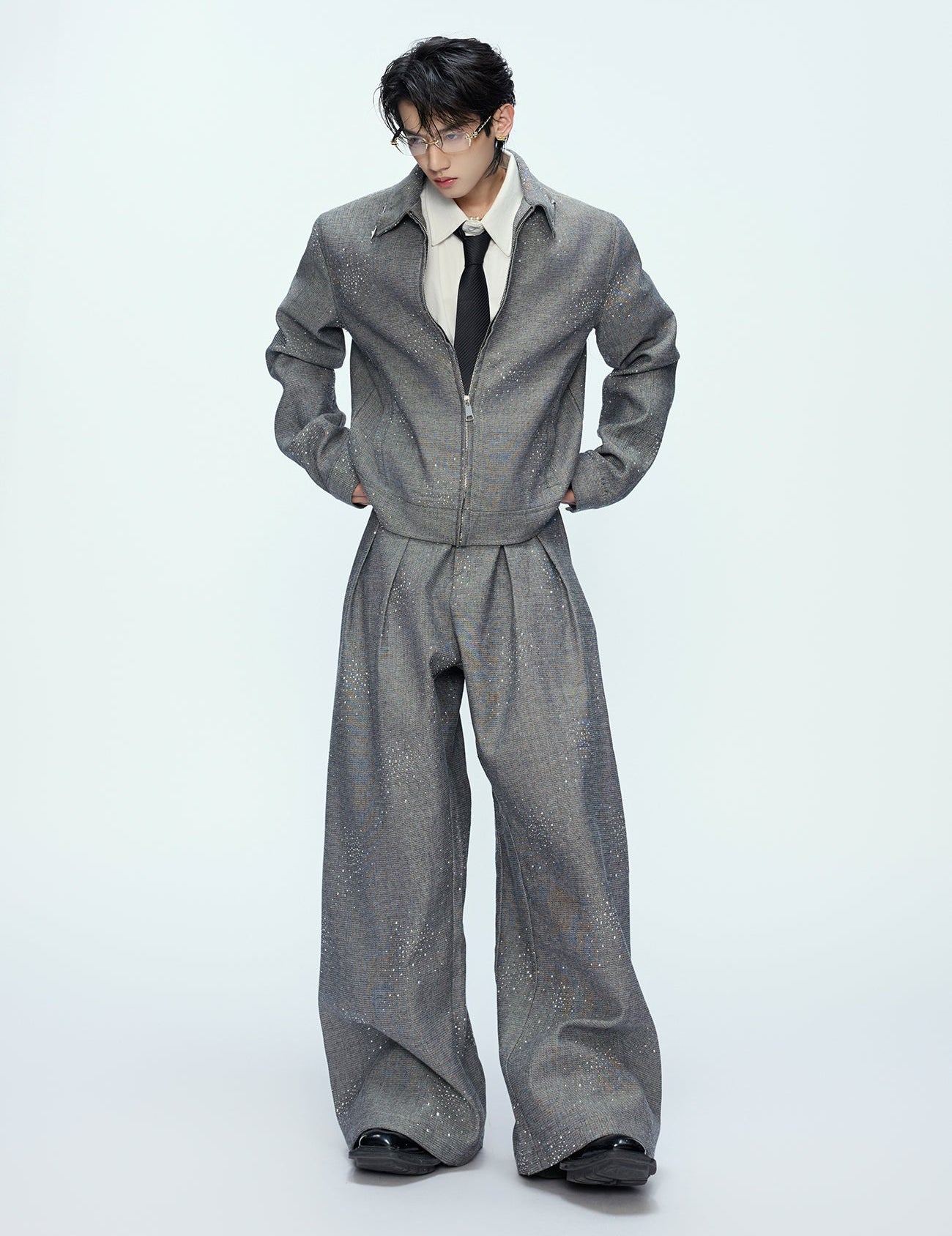 【25s Sep.】"Starlight" Hot-drilled Sequined Jacket/pants