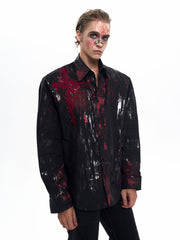 【25s Sep.】"Dark Knight" Blood-stained Silver-stamped Shirt