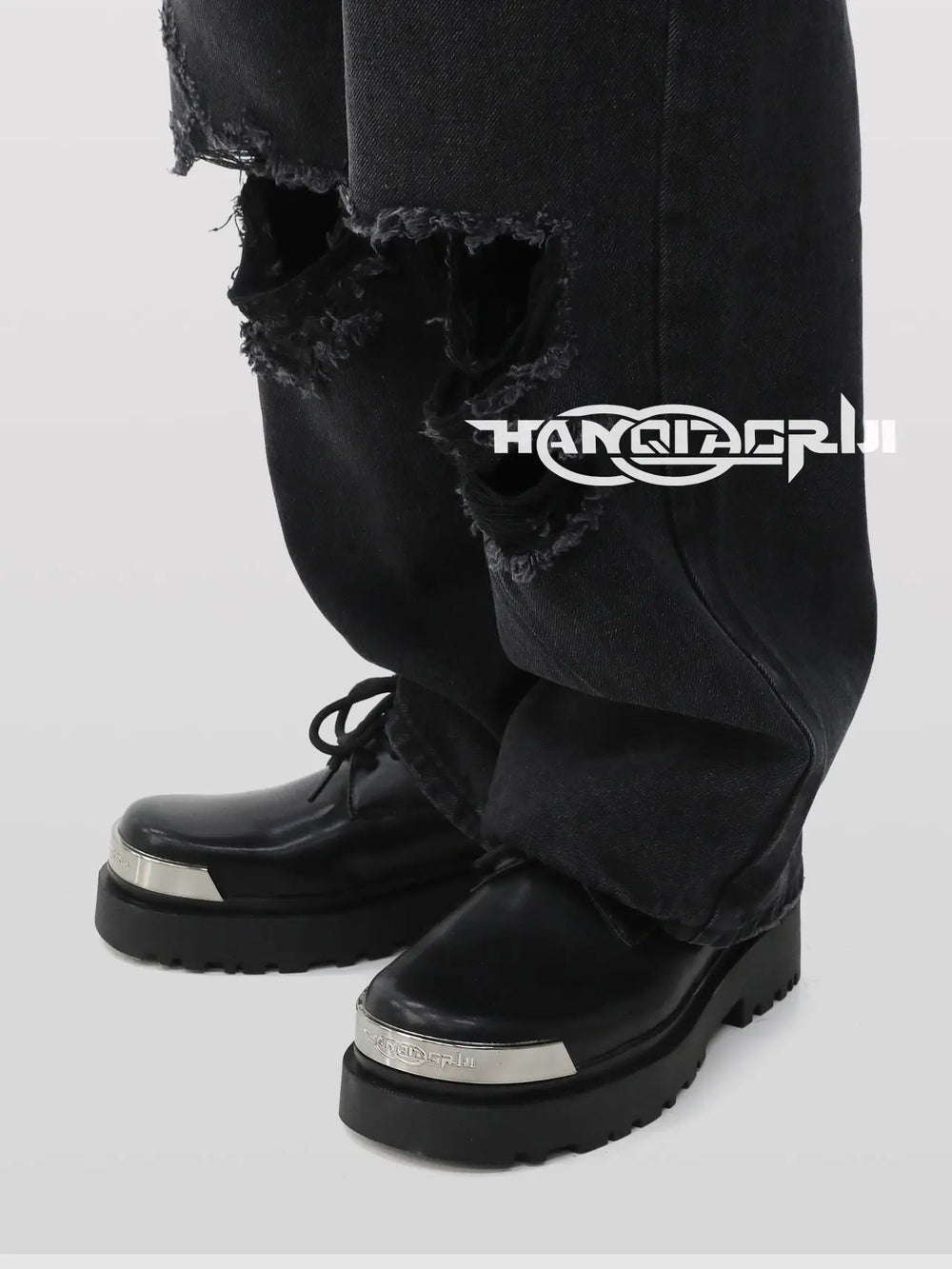 【New】Round and Big Toe Platform Leather Shoes ArtsKoreanMan