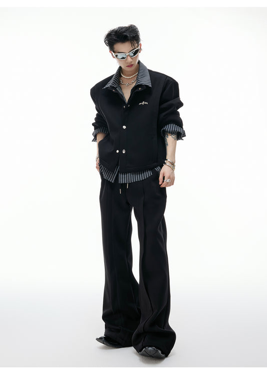 【25s Aug.】Fake Two-piece Shirt And Cardigan Hoodie Set