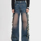 【24s February.】Heavy-duty Side Raw Edge Gradient Jeans