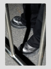 Polished Thick-soled Derby Shoes