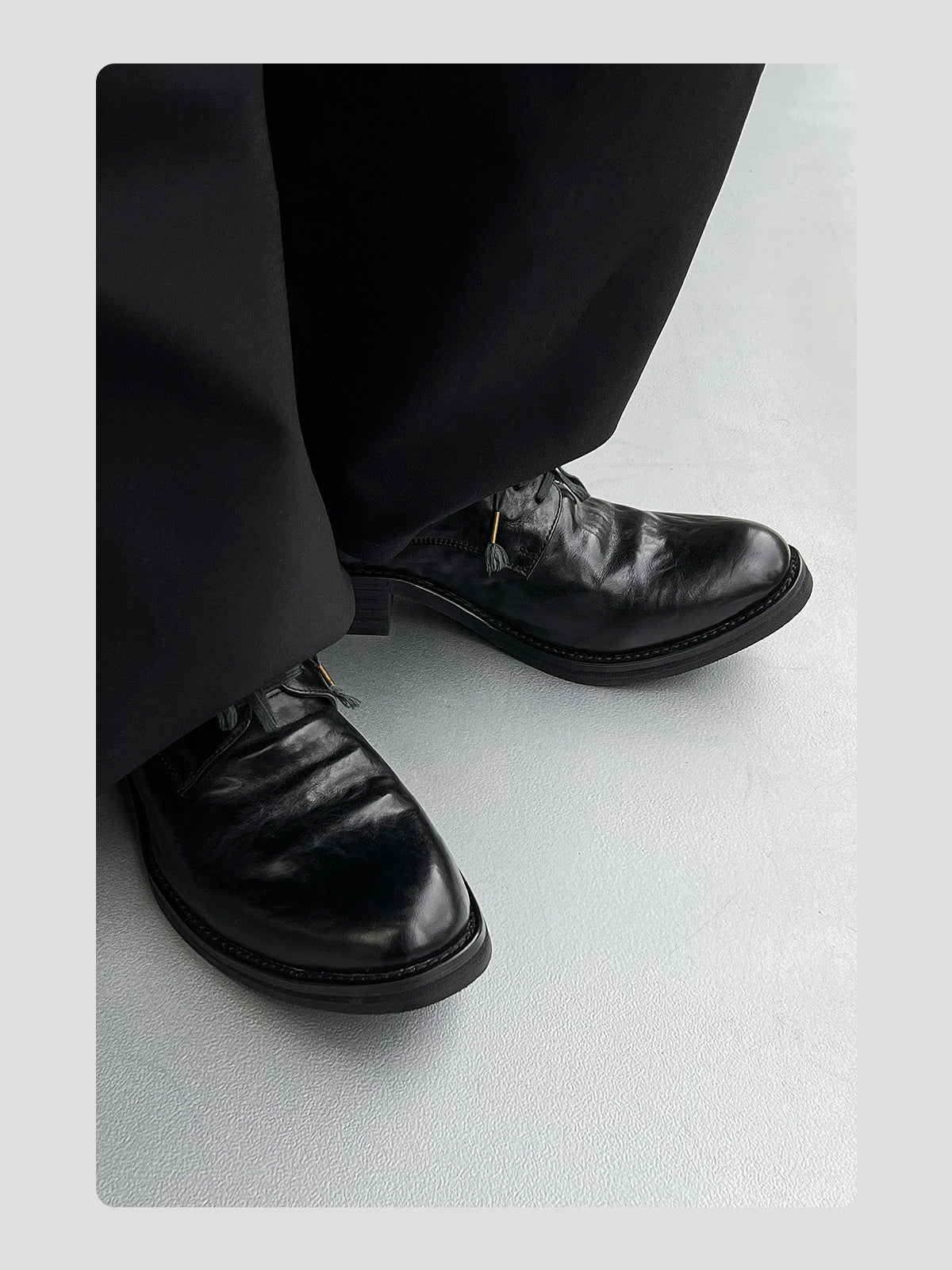 Wrinkled Top-grain Cowhide Pointed-toe Leather Shoes