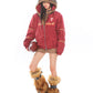 【24s Dec.】American Style Letter Print Fur Hooded Cotton Coat ArtsKoreanMan