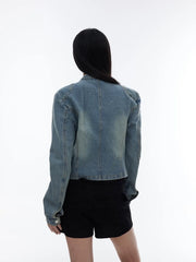 【23s August.】Embroidered Washed Denim Jacket ArtsKoreanMan