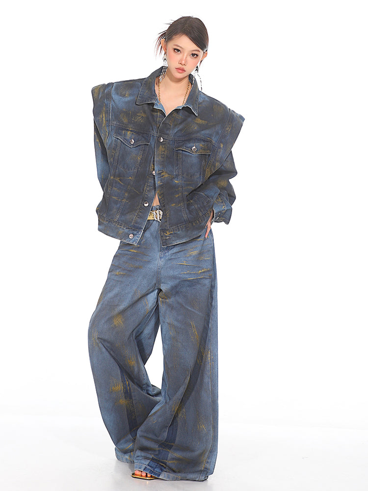 【24s Oct.】Denim Gold Gradient Jacket ArtsKoreanMan