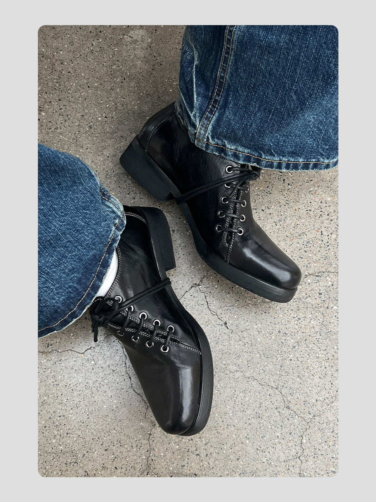 Deconstructed Lace-Up Derby Shoes