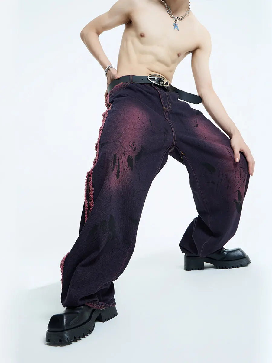 【23s September.】Tie Dye Vintage Frayed Jeans ArtsKoreanMan