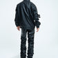 【23s September.】Loose Casual Retro PU Leather Jacket+ Leather Pants-M/L