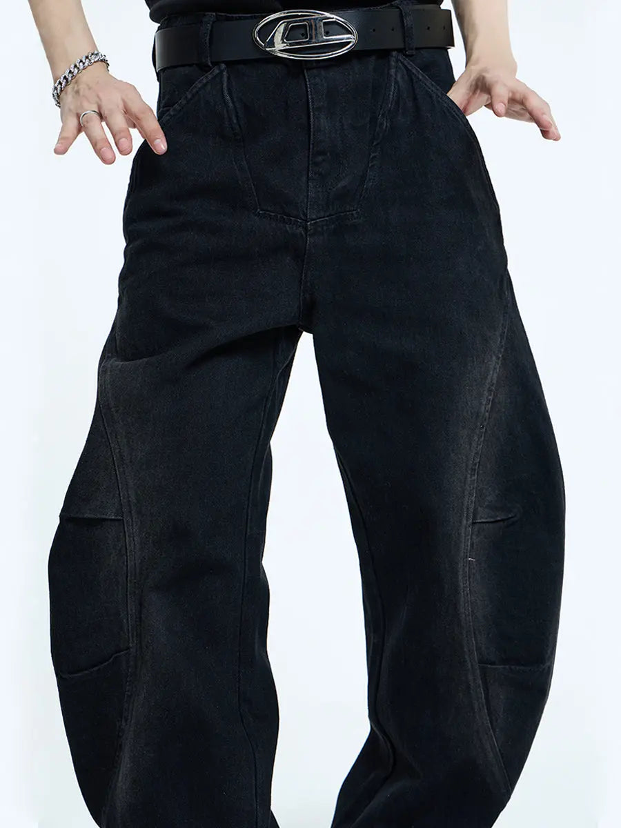 【23s September.】Curved Irregular Wide Leg Jeans ArtsKoreanMan